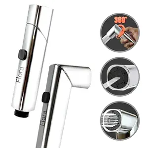 FIORA Bathroom Water Saving ABS Health Faucet | Jet Spray for Toilet | Shower Faucet | Health Faucet for Bathroom | Health Faucet Gun Only | High Pressure Jet Spray Gun | 2 Flow Modes | Chrome Finish