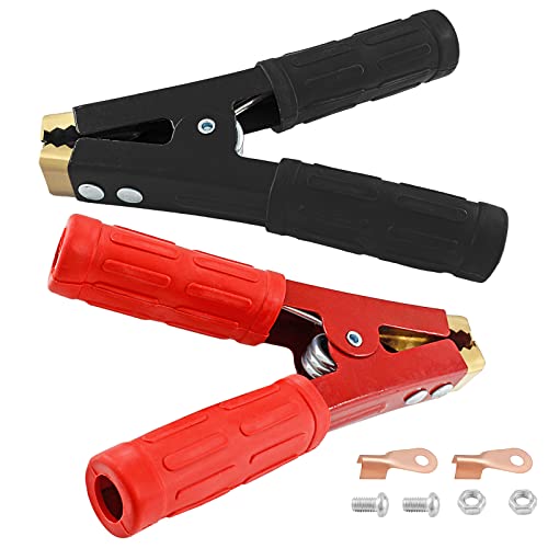 image for Qjaiune 2Pcs 600A Insulated Alligator Clips Electrical Heavy Duty Alli