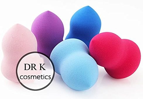 DRQ Cosmetics Blender Makeup Sponges-5PCS Pro Beauty Latex Free Makeup Blender Blending Foundation Sponge Flawless Smooth Puffs Multi Shape Sponges (Bottle Gourd Shape, PPA)