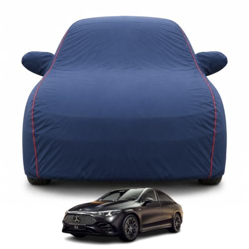 Image of Premium Car Cover for Mercedes CLA-200 /220 Model | Waterproof, UV & Dust Protection | Mirror & Antenna Pocket | Triple Stitched, Soft Inner Lining, Belt & Buckle (Navy Blue)