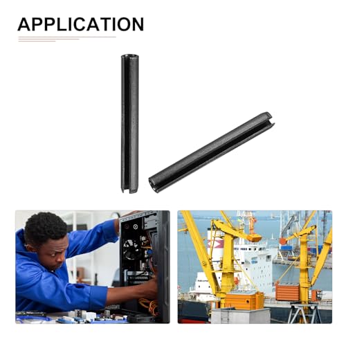 DTGN 6mm x 50mm(DxL) Geschlitzt Feder Pin - 20Pack - Gut für Haus Maschinenverschluß - 65Mn Feder Dübel Spannung Rolle Pin - Schwarz