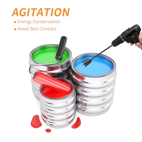 Wiederverwendbarer Farbmischer, 7 Stück Epoxidharz Mischpaddel, Epoxidharz Rührstab für 1/4 Bohrer, Rührer Epoxidharz Mischpaddel, für Epoxid, Malen, Keramikglasur - Schwarz