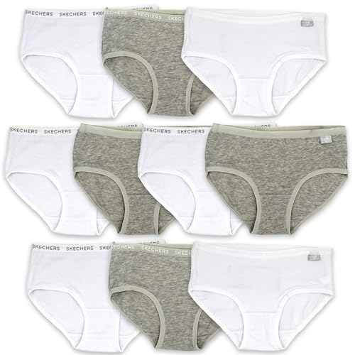 Skechers Girls' Amazon Exclusive Combed Cotton Blend Panties with Unique Prints and Pack, Sizes 2/3t, 4, 6, 8 and 10