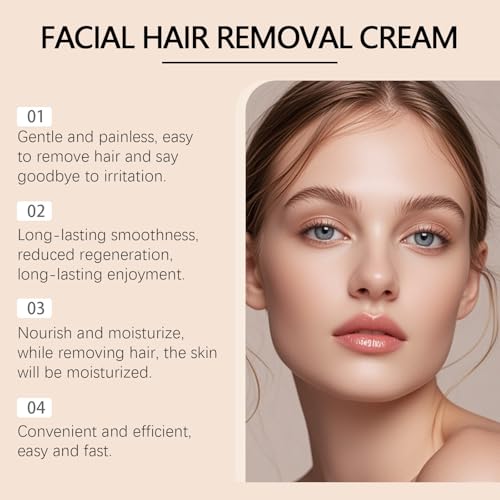 Crème dépilatoire douce visage peaux sensibles aloe vera - Épilation hydratante 3PCS