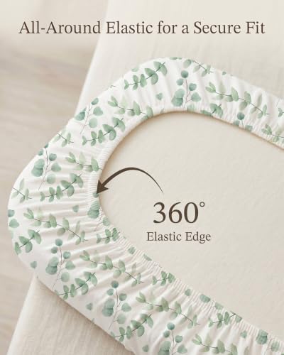 Image of Bedside Bassinet Sheets 2 Pack, 33 x 20 Fitted Bedside Sleeper Sheets, Ultra Soft Breathable Polyester, Ideal for Baby Girl or Boy and Newborns (Bunny Meadow, Bedside Sleeper Sheet)