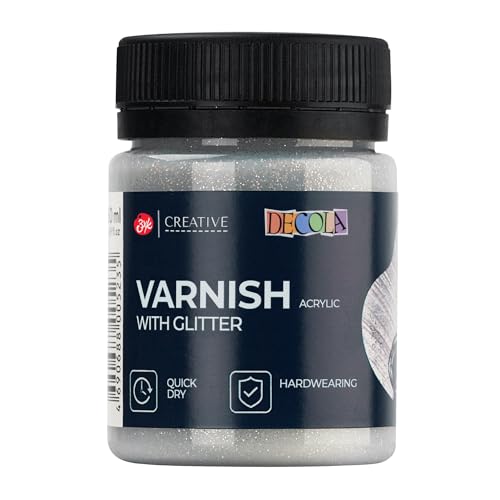 Decola - Barniz acrílico con efecto purpurina | 50 ml barniz para pinturas acrílicas | Protege tus obras de arte contra los rayos UV, el polvo y el amarilleamiento | De Nevskaya Palitra