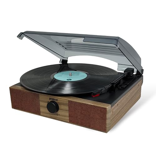 Tourne-disque vinyle vintage Groov-e avec haut-parleurs et Bluetooth