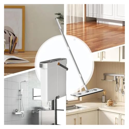 Wischeimer mit Wringer, drehbares Bodenwischer- und Eimer-Set, Wischsystem, Bodenreinigungssystem, Nass- und Trockenwischeimer-Reinigungssystem – Bild 5