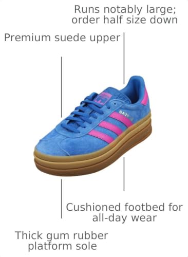 Image of adidas Gazelle Bold WMNS Shoe, Blue /Purple Burst /Blue, Size 5