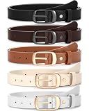 SATINIOR 5 Pack Women's Leather Belts for Jeans & Dresses (M: Fit Waist 31-36 Inches)