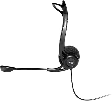 Logitech 960 Wired Headset, Stereo Headphones with Noise-Cancelling Microphone, USB, Lightweight, In-Line Controls, PC/Mac/Laptop - Black , Pack of 1