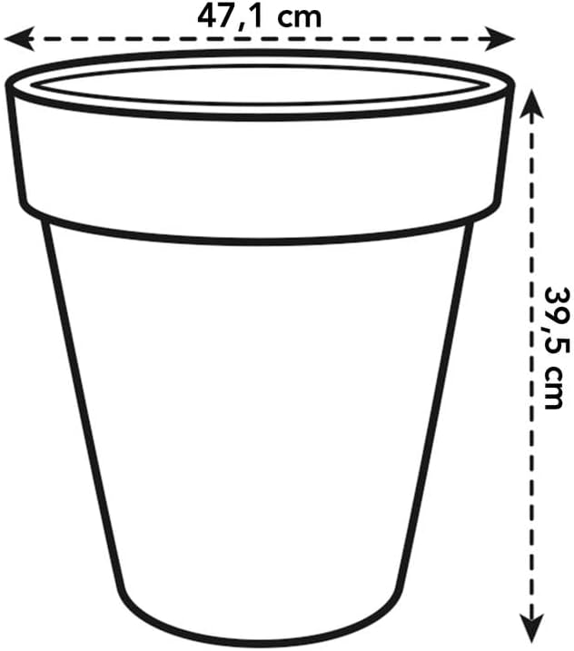 elho Green Basics Top Planter 47 - Flower Pot for Outdoor Use - Diameter 47.0 x H 40.0 cm - Green/Stone Green