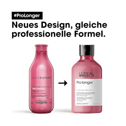 L'Oréal Professionnel Stärkendes Haarshampoo für langes und dünnes Haar, Mit Filler A-100 & Aminosäuren, Serie Expert, Pro Longer Shampoo, 300 ml