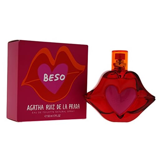 Agatha Ruiz de la Prada, Perfumes Beso, Eau de Toilette para Mujer, Larga duración, Fragancia alegre, moderna y con encanto, Notas cítricas, florales, manzana y jazmín, Optimo uso diario, 50 ml