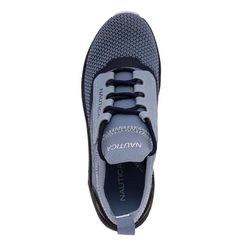 Nautica Tênis de corrida feminino moderno com cadarço casual com amortecimento máximo, Azul-seracen,