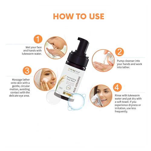Image of Drontika Wild & Pure Rice Ceramide Foaming Face Wash - 100% Natural Brightening Cleanser for Smooth, Hydrated & Even-Toned Skin - Gentle, Sulfate-Free - 300ml