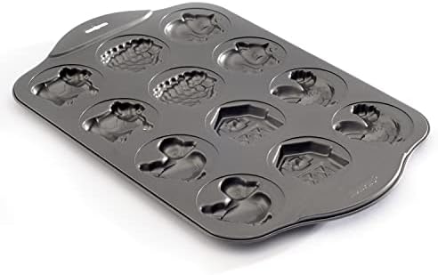 Norpro 3967 12 Cup Nonstick Farm Cookie Pan, 17 x 11 x .5in/43 x 28 x 1.25cm, Black image 5