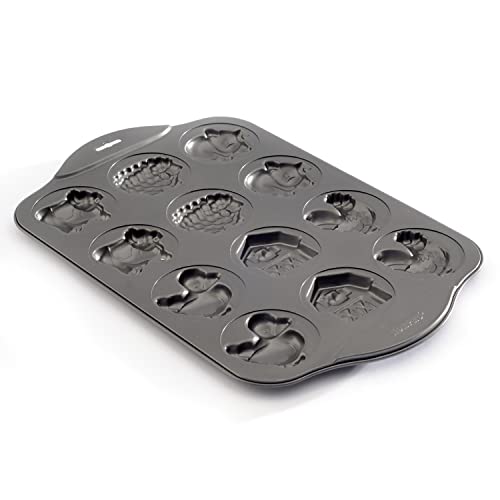 Norpro 3967 12 Cup Nonstick Farm Cookie Pan, 17 X 11 X .5In/43 X 28 X 1.25Cm, Black #TOP1