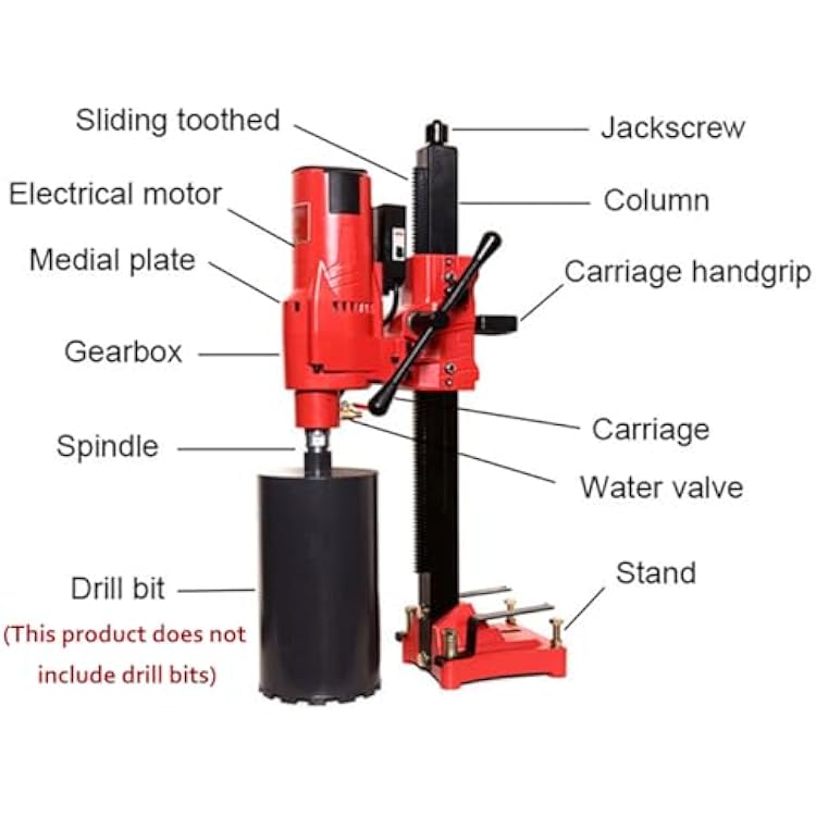 ATO Core Drill Machine, 3200W 110V Core Drill Rig, Concrete Diamond Core Drilling Machine, Wet Dry Concrete Brick Block Drilling Machine (Maximum Coring Diameter: 6.5/165MM)