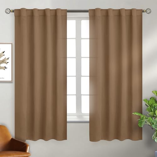 BGment Taupe Curtains 63 inch Length for Bedroom, 2 Panels, 38 x 63 Inch