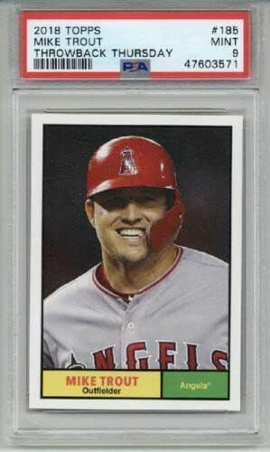 2018 TOPPS THROWBACK THURSDAY #185 MIKE TROUT BASEBALL CARD PSA 9 MINT