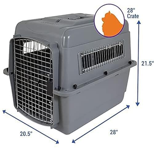 Petmate 00200 Transportin Sky Kennel 28, 71,12 L x 52,07 B x 54,61 H cm, Grau