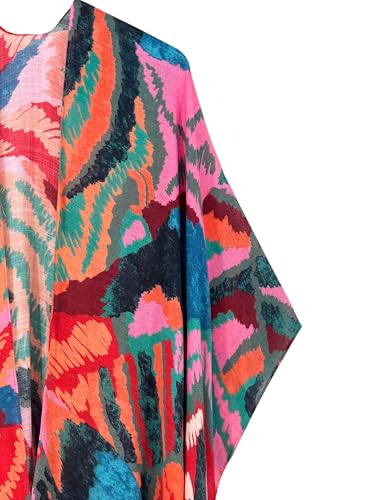 Image of Breezy Lane Women's Kimono Cardigan Summer Swimsuit Coverups Beach Cover Up with Floral Print for Vacation