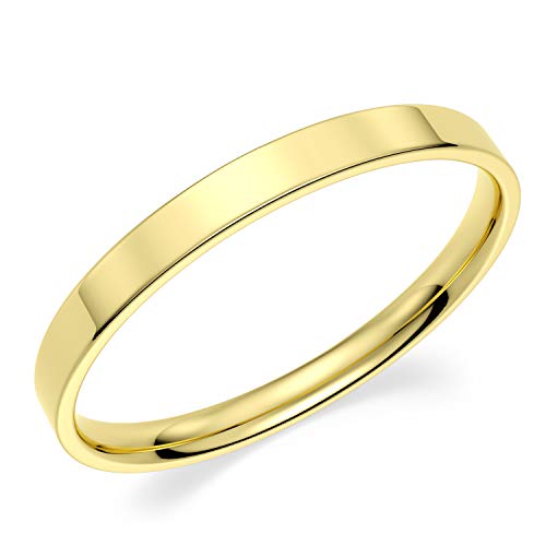 10k Yellow Gold 2mm Light Comfort Fit Flat Wedding Band2
