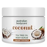 Australian Bodycare Body Scrub 200 ml | Esfoliante con Tea Tree Oil australiano + Olio di cocco | Per tutti i tipi di pelle | Per duroni | Per brufoli su schiena e corpo | Adatto a uomini e donne