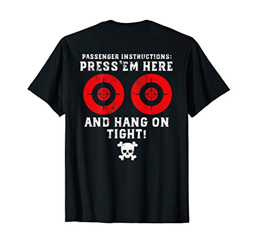 Mens Passenger Instructions Press Em Here Funny Motorcycle Biker T-Shirt