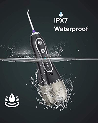 BESTOPE Water Oral Flosser 300ML 5 Modes & 8 Jet Tips - IPX7 Waterproof Cordless Dental Oral Irrigator Portable and Rechargeable Flossing for Braces & Bridges Care, Home and Travel - Thumbnail 4