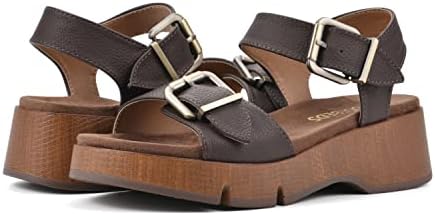 WHITE MOUNTAIN Women's Leftmost Platform Sandal, Brown/Smooth, 11 M | Image 1