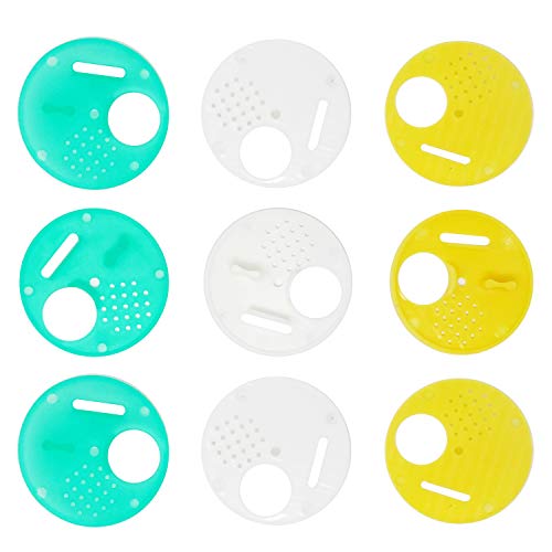 Honbay 12PCS Plastic Bee Nest Door Entrance Disc Round Beehives Vent Bee Hive Nuc Box Entrance Gate Bee Nest Door Beekeeping Tools