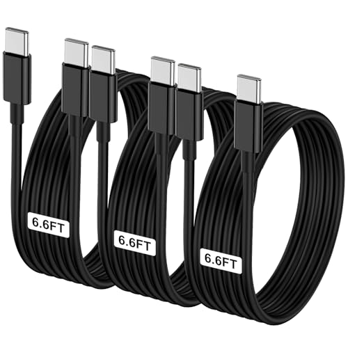 Image of LOFPYE 3-Pack Black 6.6FT 60W USB C to USB C Cable, Type C Fast Charging Cable for iPhone Air 17 16e 16 15 Pro Plus Pro Max,for Galaxy S25 /S24, for iPad Pro /Air /mini, for MacBook Pro /Air and More