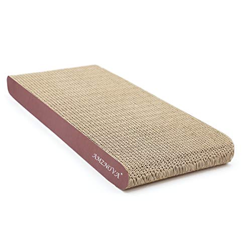 Image of AMZNOVA Durable Flat Cat Scratch Lounge, Colors Series, Narrow, Wood Floor Print