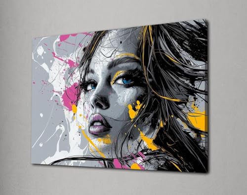 Peinture de visage pop art moderne et affiche portrait de femme TONGYINLI 70x110cm