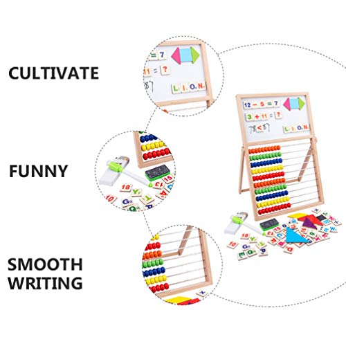 STOBOK Brinquedo Ãbaco de Madeira Brinquedo de CÃ¡lculo de Dupla Face Prancha de Desenho de NÃºmeros