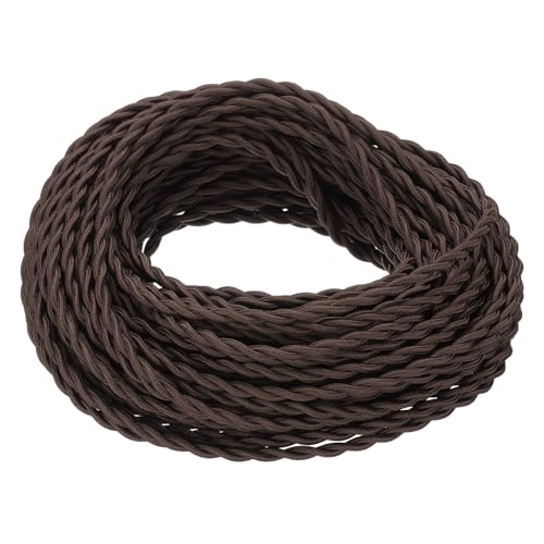 Fil électronique 18AWG tissé marron foncé 100 Ft pour lampe vintage