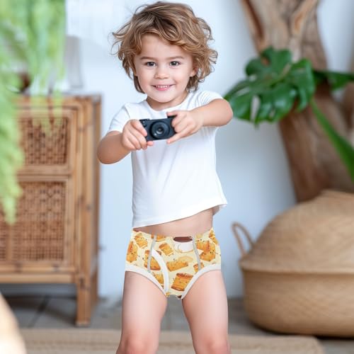 visesunny Boys Potty Training Underwear Bread Coffee Pattern Breathe Cotton Briefs Size 2T-8Y for Toddler3