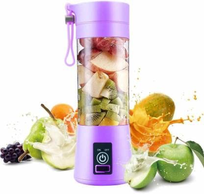KBL advance 4 Blades Portable Rechargeable Juicer Bottle Blender with USB Charging Cable | Grinder Mixer Juice Cup Jar (380 ml, Multicolour)