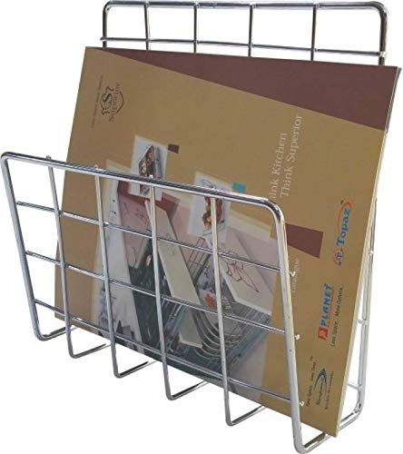 TOPAZ Stainless Steel Magazine Holder/News Paper Holder/Book Holder/File Stand Wall Hanging Magazine Holder TOPAZ Stainless Steel Magazine Holder/News Paper Holder/Book Holder/File Stand Wall Hanging Magazine Holder