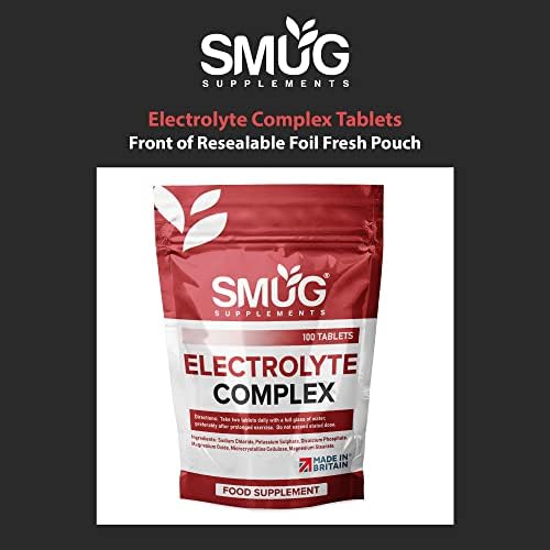 SMUG Supplements Electrolyte Complex - 100 Tablets - Perfect Blend of Potassium, Magnesium, Calcium, Chloride and Sodium - Helps Maintain Normal Salt Balance - Vegan Friendly - Made in Britain