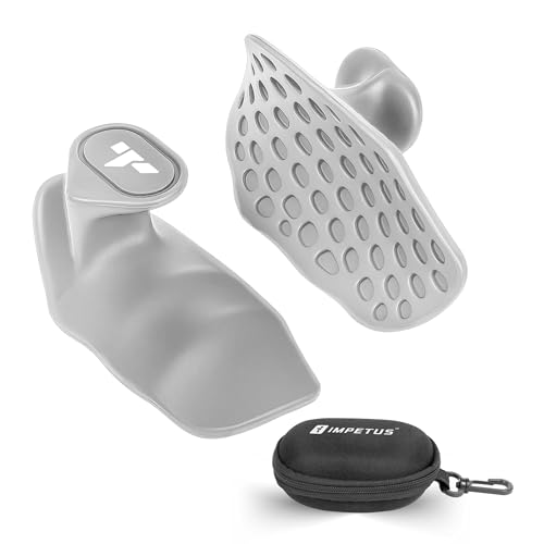Image of IMPETUS Silicone Hand Gym Grips Workout for Men & Women | Fingerless Anti-Slip for Pull-Ups, Weightlifting, Deadlifts, Crossfit & Home Gym Training (Grey)