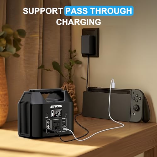 SinKeu Portable Power Station 122.8Wh, LiFePO4 Battery Solar Generator for Home Use, 150W Power Bank with AC Outlet for Camping, RV, Emergency Backup by SinKeu - Image 8