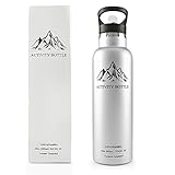 Best Gift Boxed Stainless Steel Water Bottle by Activity Republic - 20oz / 600ml Double Wall Vacuum Insulated Thermos Drinks Container - Retractable Straw Lid - 100% Eco Friendly
