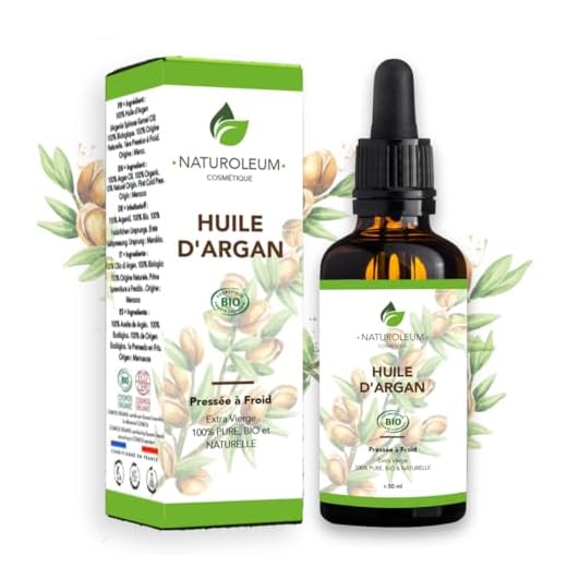 HUILE D'ARGAN 100% BIO Pure et Naturelle, pressée à froid – Extra-vierge - Soin hydratant pour Cheveux, Corp et visage (50 ml)