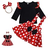 [giminuo] 女の子 プリンセスドレス ミニー キッズワンピース 子供 ハロウィン衣装 女の子 コスチューム 仮装 コスプレ なりきり お姫様 遊園 誕生日 プレゼント (長袖110cm)