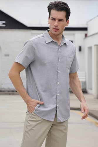 Image of SANGTREE Summer Button Down Shirts Cottn Tops for Men Women Boy Girl