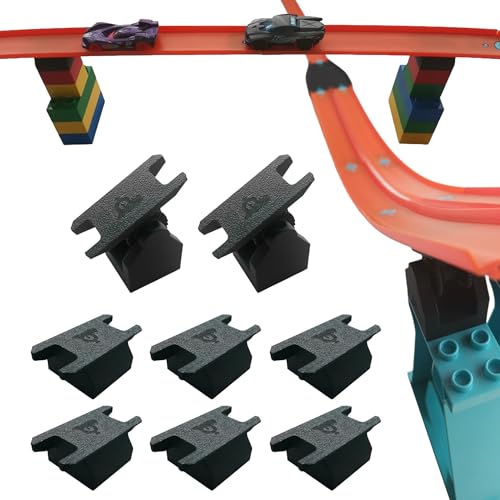Kit d'adaptateurs pistes Hot Wheels briques LEGO DUPLO extension circuit de voiture pour enfant 8pcs
