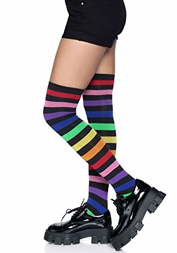 Leg Avenue rainbow thigh high medias elásticas arcoíris O/S 5